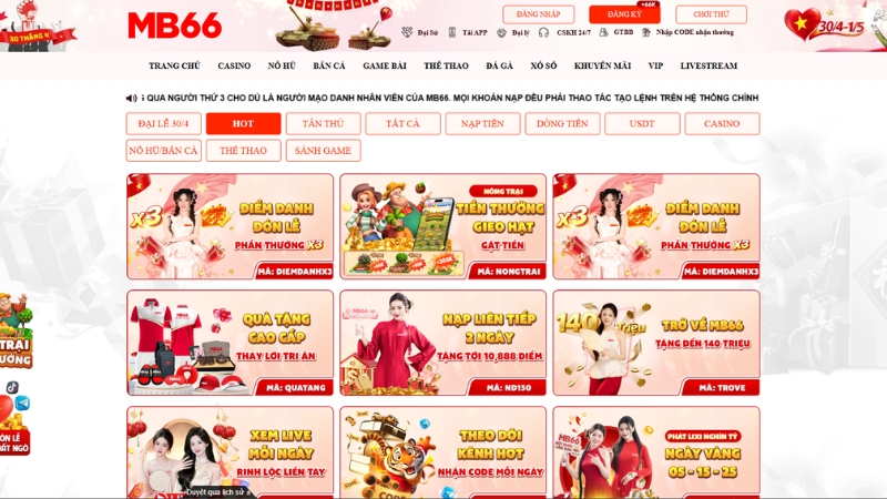 Khuyến Mãi MB66 2026 – Ưu Đãi Mới Nhất Cho Thành Viên